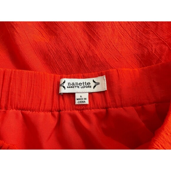 Nanette Lepore Pull on Skirt Women's  Size Large Layered Ruffle Tiers Red Flowy - Picture 4 of 11